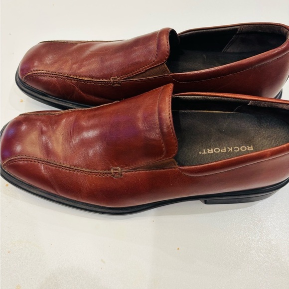 Rockport Men\'s Slip-On Leather Loafers in Burgundy Brown size 9.5 main image 8
